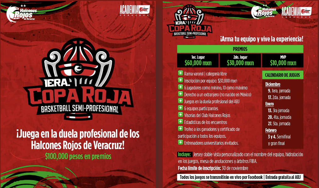 Anuncian primera Copa Roja,  certamen de baloncesto semiprofesional